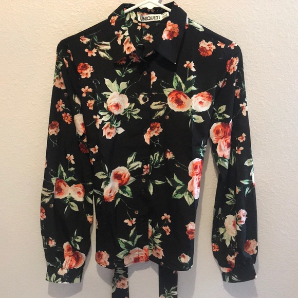 Unique 21 black floral top - Picture 5 of 7